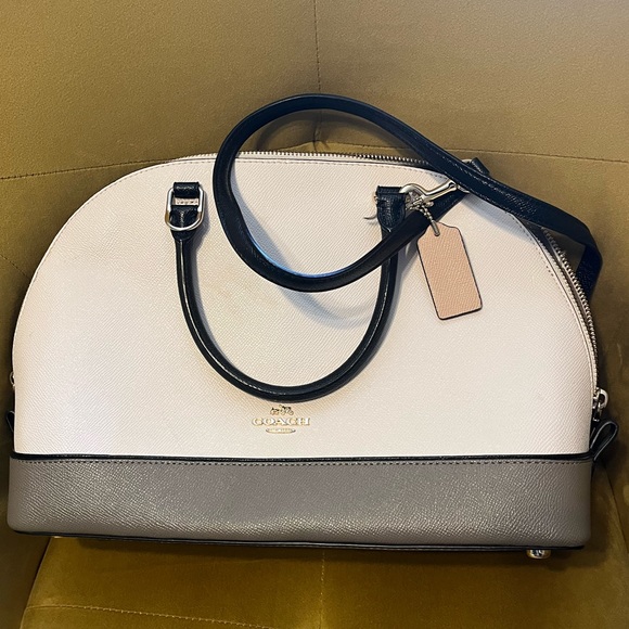 Coach Handbags - White and Gray Coach Purse